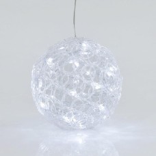 Χριστουγεννιάτικη Διακσμητική Ακρυλική Μπάλα 30 LED Λευκά  IP44 20cm| Eurolamp | 600-40087