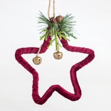 Χριστουγεννιάτικο Αστέρι Διακοσμητικό Βελούδινο Κόκκινο 17Χ18.5Χ3cm | Eurolamp | 600-43862