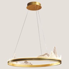 Κρεμαστό Μοντέρνο Φωτιστικό Στρόγγυλο LED 35W Φ50Χ13 Χρυσό | Eurolamp | 144-15002