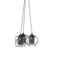 Φωτιστικό οροφής μεταλλικό τρίφωτο στρογγυλό κουπ 1012 σε μαύρο χρώμα  | Fylliana | 835-00-129