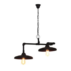 HL-520-2 PIPES BROWN RUSTY PENDANT 2 X E27 | Homelighting | 77-2249