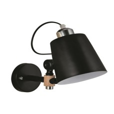 YQ-4003 SAM BLACK METAL-WOOD WALL LAMP 1Ε1 | Homelighting | 77-4497