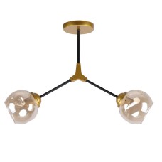 KQ 51454/2 CONELLY BLACK, BRASS AND HONEY PENDANT Ζ3 | Homelighting | 77-8104
