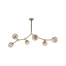 KQ 51454/6 CONELLY BLACK, BRASS AND HONEY PENDANT Ζ3 | Homelighting | 77-8106