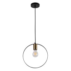 KQ 9016-1P HOOP PENDANT BLACK AND BRUSHED BRASS Γ4 | Homelighting | 77-8174