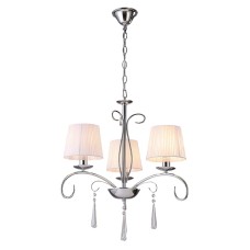 KQ 9007-3 FLAREN NICKEL PENDANT CRYSTALS AND WHITE SHADES 1Ζ2 | Homelighting | 77-8195