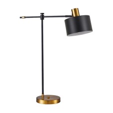 SE21-GM-36-MS1 ADEPT TABLE LAMP Gold Matt and Black Metal Table Lamp Black Metal Shade | Homelighting | 77-8341