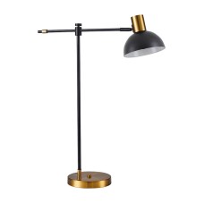 SE21-GM-36-MS3 ADEPT TABLE LAMP Gold Matt and Black Metal Table Lamp Black Metal Shade | Homelighting | 77-8343
