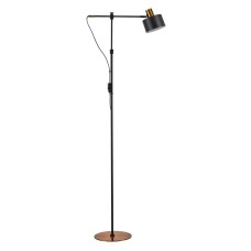 SE21-GM-39-MS1 ADEPT FLOOR LAMP Gold Matt and Black Metal Floor Lamp Black Metal Shade | Homelighting | 77-8350