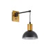 SE21-GM-9-MS3 ADEPT WALL LAMP Gold Matt and Black Metal Wall Lamp Black Metal Shade | Homelighting | 77-8361
