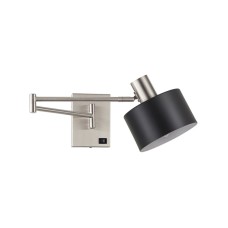 SE21-NM-52-MS1 ADEPT WALL LAMP Nickel Matt Wall lamp with Switcher and Black Metal Shade | Homelighting | 77-8375