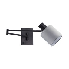 SE21-BL-52-SH2 ADEPT WALL LAMP Black Wall Lamp with Switcher and Grey Shade | Homelighting | 77-8380