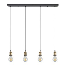 SE21-BR-10-4BL MAGNUM Bronze Metal Pendant with Black Fabric Cable | Homelighting | 77-8694