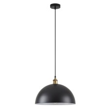 SE21-BR-10-MS40 MAGNUM Bronze Metal Pendant Black Shade with Black Fabric Cable | Homelighting | 77-8695