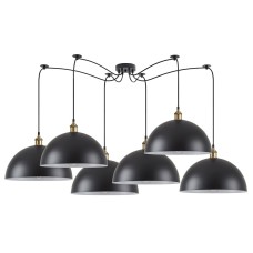 SE21-BR-10-BL6-MS40 MAGNUM Bronze Metal Pendant Black Shade with Black Fabric Cable | Homelighting | 77-8696