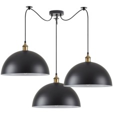 SE21-BR-10-BL3-MS40 MAGNUM Bronze Metal Pendant Black Shade with Black Fabric Cable | Homelighting | 77-8697