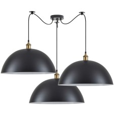 SE21-BR-10-BL3-MS50 MAGNUM Bronze Metal Pendant Black Shade with Black Fabric Cable | Homelighting | 77-8701