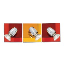 GU1094J-3B (x2) Colours Spot Packet Chrome metal rotating spot with decorative red and yellow g | Homelighting | 77-8863
