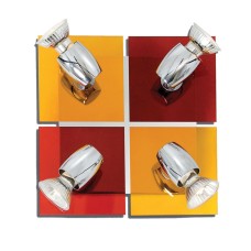 GU1094J-4B (x2) Colours Spot Packet Chrome metal rotating spot with decorative red and yellow g | Homelighting | 77-8864
