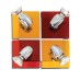 GU1094J-4B (x2) Colours Spot Packet Chrome metal rotating spot with decorative red and yellow g | Homelighting | 77-8864