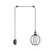 SE21-BR-10-BL1W-GR2 MAGNUM Bronze Metal Wall Lamp with Black Fabric Cable and Metal Grid | Homelighting | 77-8887