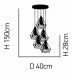 Φωτιστικό οροφής Industrial κρεμαστό πεντάφωτο Mila από μεταλλικό πλέγμα και χρώμα μαύρο | Homelighting | 77-4349