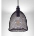 Φωτιστικό οροφής Industrial κρεμαστό μονόφωτο Zola από μεταλλικό πλέγμα και χρώμα μαύρο | Homelighting | 77-3581