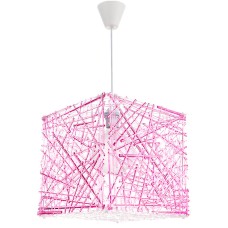 Φωτιστικό Οροφής Κύβος Ροζ Κρεμαστό Μονόφωτο Ακρυλικό-PVC Πλαστικό Φ30εκ. InLight | 4339-Ροζ