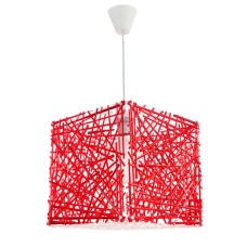 Φωτιστικό Οροφής Κύβος Κόκκινος Κρεμαστό Μονόφωτο Ακρυλικό-PVC Πλαστικό Φ30εκ. InLight | 4339-Κόκκινο