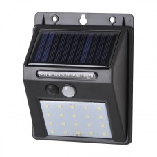 Ηλιακό Φωτιστικό Τοίχου Με Αισθητήρα PIR 2W 6000Κ IP65 Μαύρο | Spotlight | 6624