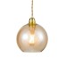 Φωτιστικό Οροφής Κρεμαστό Μπάλα Μονόφωτο από γυαλί κεχριμπάρι κ γυαλιστό χρυσό ντουί Aca V3643320AM