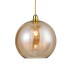 Φωτιστικό Οροφής Κρεμαστό Μονόφωτο Σφαιρικό από κεχριμπάρι γυαλί κ γυαλιστό χρυσό ντουί Aca V3643330AM